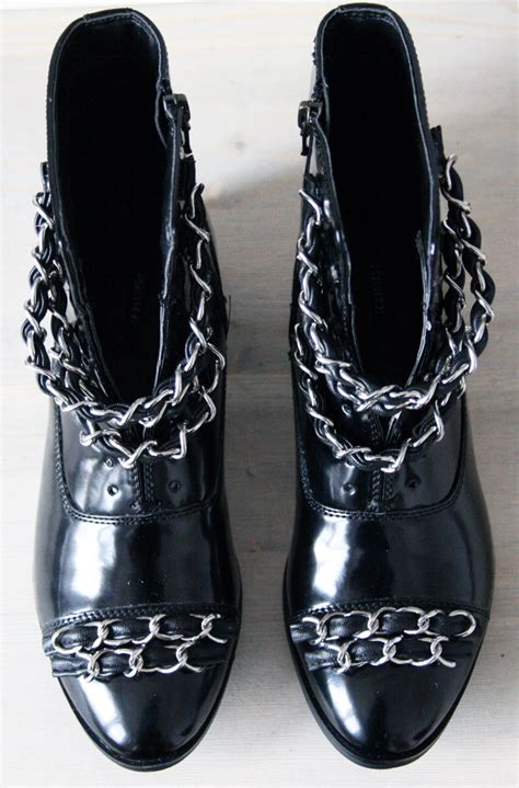 chanel inspired chain boots